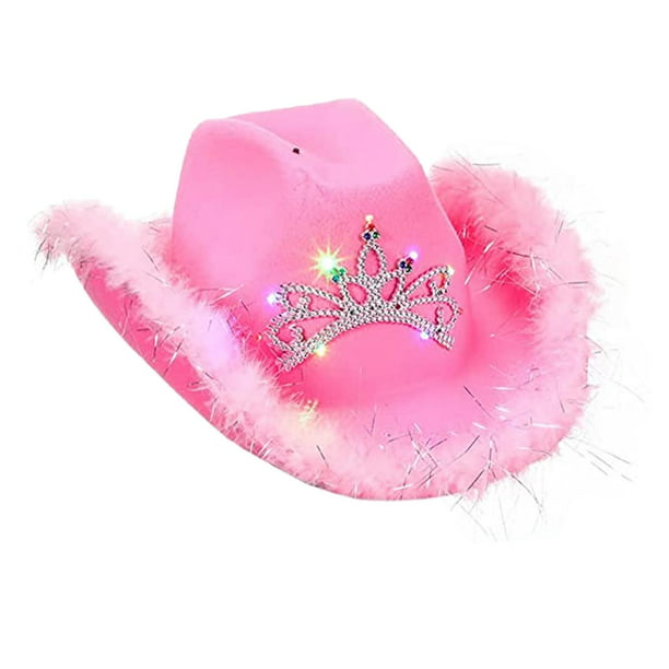 Sombrero de vaquero rosa para niños, disfraz de vaquero para adultos,  sombrero de vaquero para mujer, sombrero de vaquero para mujer, sombrero  ancho