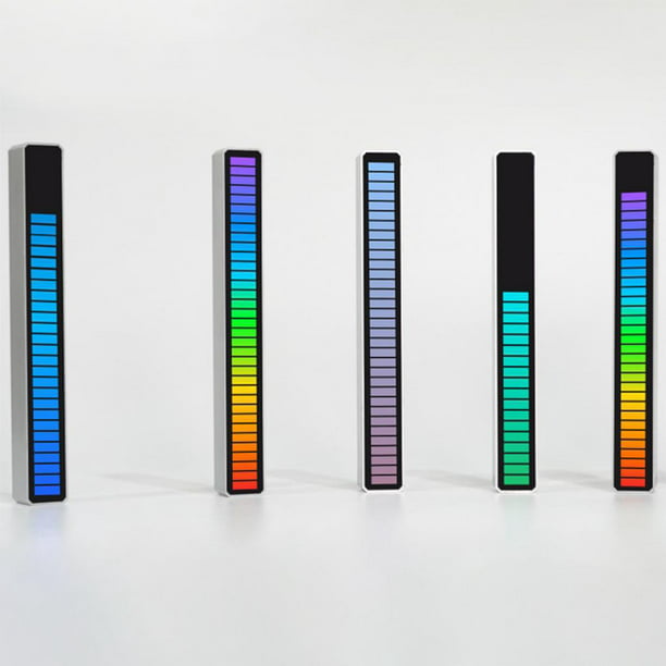 Barra luz LED RGB Reactiva al Sonido, Indicador de Nivel de Música