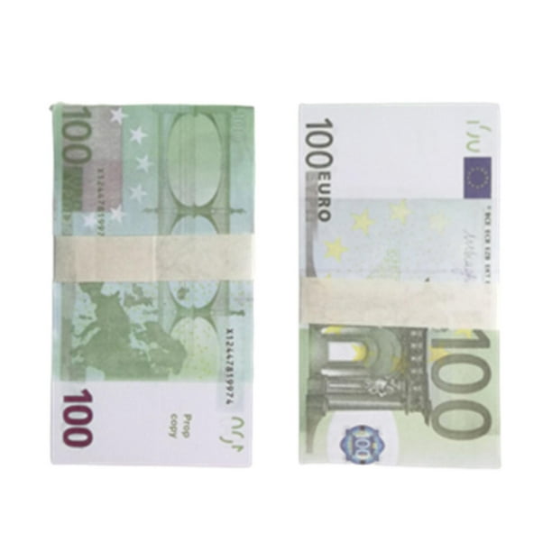 60 hojas de accesorios mágicos, simulación de moneda de euro, billetes de  juguete, accesorios de tiro, bar, discoteca (100 euros) ER