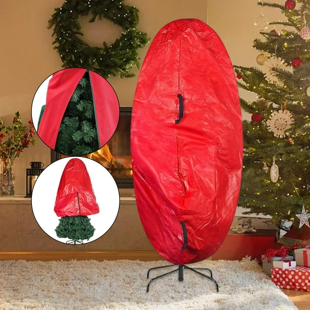 árbol de Nad de almacenamiento Zip bolsas de almacenamiento de vacaciones  bolsa con asas - Red_122x34x51cm Rojo_122x34x51cm Sunnimix bolsas de  almacenamiento de árboles de Navidad