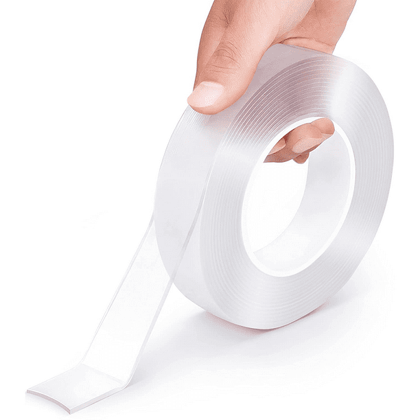  cubefeller® Cinta adhesiva de doble cara resistente, 1 rollo de  1.18 pulgadas x 198 pulgadas (16.5 pies), cinta adhesiva nano de doble  cara, tiras adhesivas para colgar cuadros, cinta adhesiva de 
