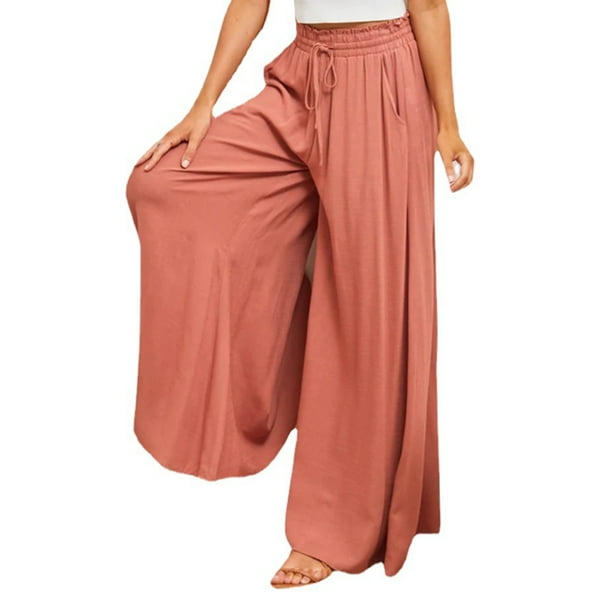 Pantalones holgados de mujer Primavera Verano Pantalones casuales Moda  Color sólido Pantalones femeninos FLhrweasw Nuevo