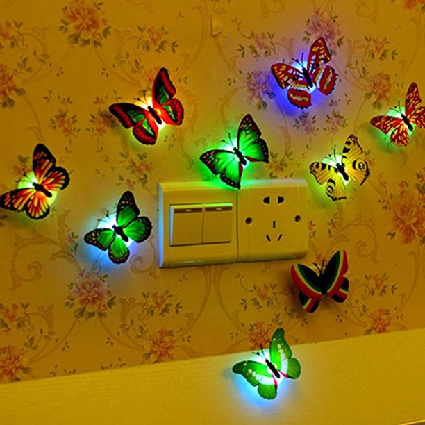 Luz de noche bebé forma de mariposa luz nocturna infantil