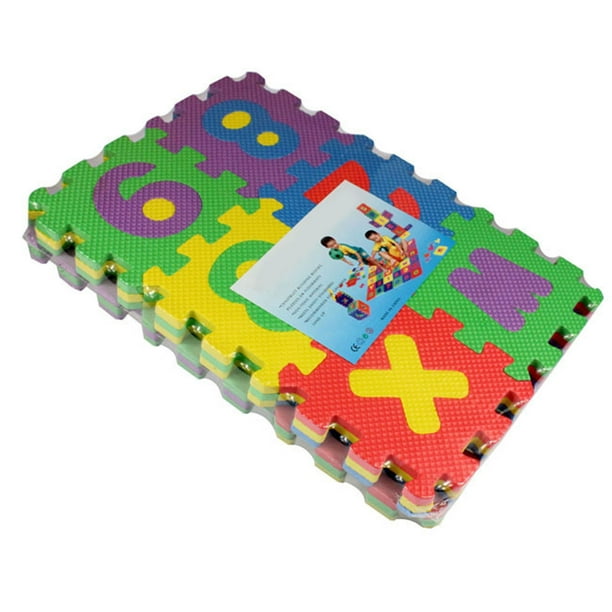 ToyVelt - Tapete infantil de espuma, alfombra de juego entrelazado con  colores, formas, alfabeto, ABC, números; rompecabezas grande de azulejos