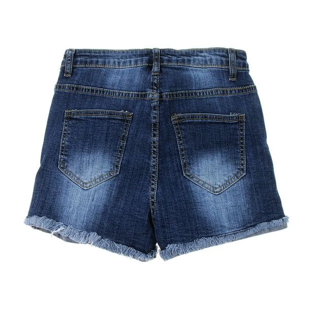 Pantalones cortos de mezclilla rasgados de cintura alta para mujer  Pantalones casuales de verano Pan Sunnimix jeans cortos mujeres