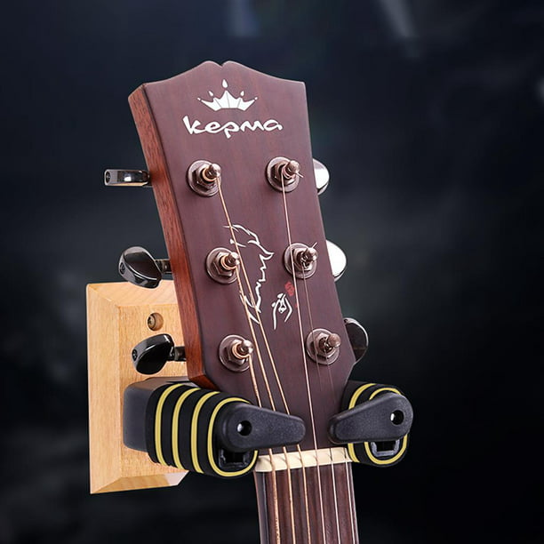 Soporte de montaje en pared de guitarra para guitarra eléctrica acústica,  ukelele, bajo, banjo y mandolina, soporte de gancho de bloqueo automático  perfke Soporte de montaje colgante