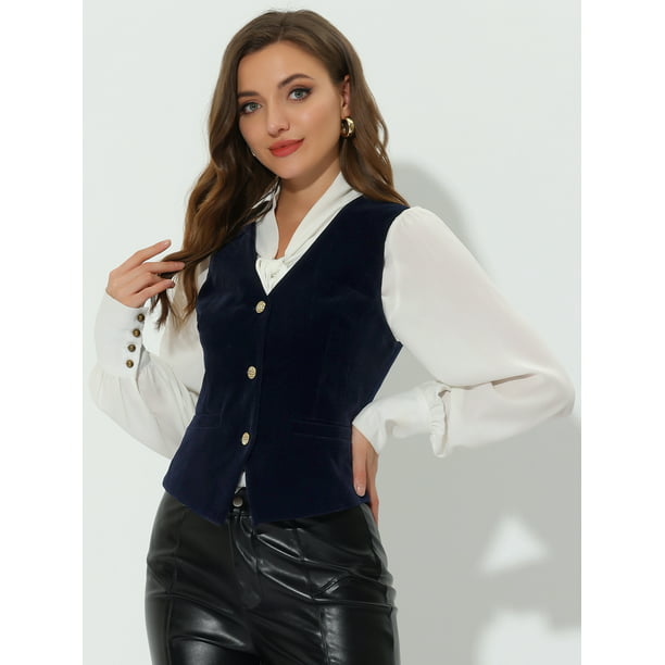 Chaqueta de terciopelo para mujer, ajuste delgado, solapa con botones  frontales, para trabajo, oficina, negocios, chaqueta