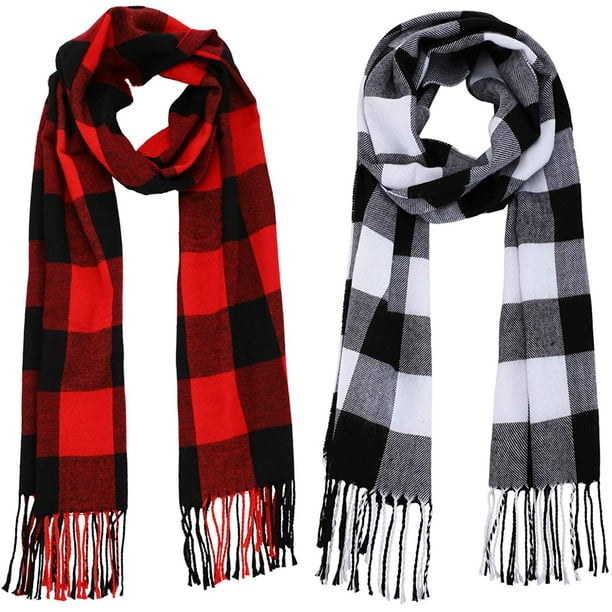 2 cálidas bufandas y fulares de invierno para mujer a cuadros escoceses,  unisex Levamdar YZY992