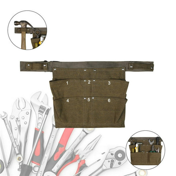 Bolsa para cinturón de herramientas | Bolsa de lona para herramientas de  electricista LOKASS | 23 bolsillos y bucles para organizador de  herramientas