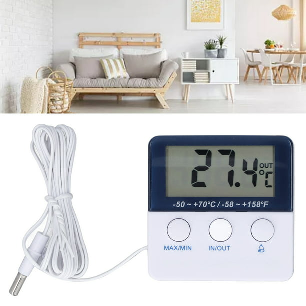 Termómetro digital para nevera, con alarma y función de temperatura máxima  y mínima : : Grandes electrodomésticos