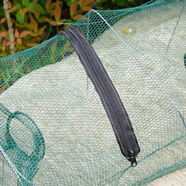 Red de pesca portátiljaula de malla para camarones y pecestrampa