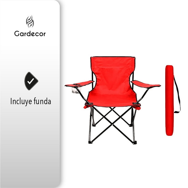 NECES Silla plegable para camping, muebles de patio rojo, muebles de  exterior, accesorios de camping, sillas de patio, equipo de camping, silla