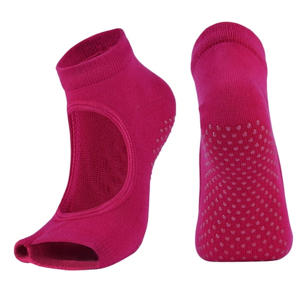 Calcetines de yoga con empuñaduras para mujeres, calcetines antidesliz –