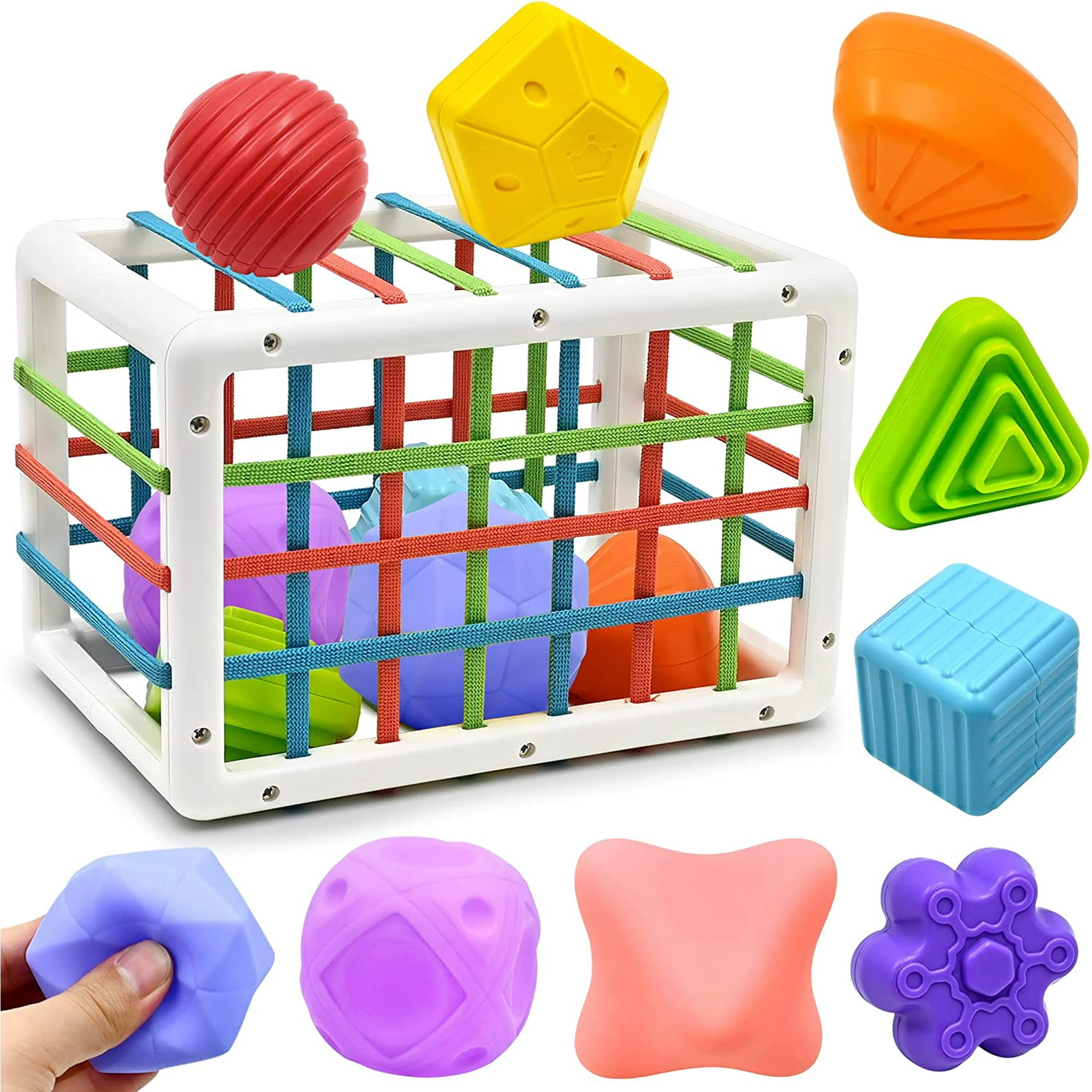 Juguetes para bebés de 6 a 12 meses, cubos sensoriales Montessori para  niños pequeños de 1 a 3 años, juguetes de baño para bebés, juguetes de baño  6