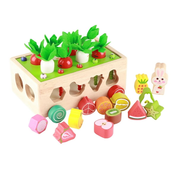 Juguetes Montessori para niños de 2, 3 y 4 años, juguete multifuncional  para huerto, juguete educativo de madera, juguetes educativos para niños y