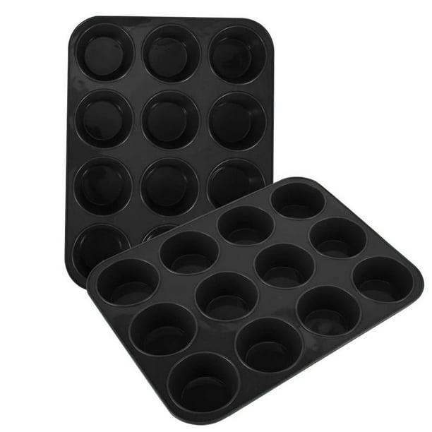 2 Moldes De Silicona Para Muffins (13,38 Pulgadas), Moldes Para Cupcakes  Con 12 Cavidades, Moldes Para Pudín Sin BPA Con Marco Reforzado De Metal,  Acc