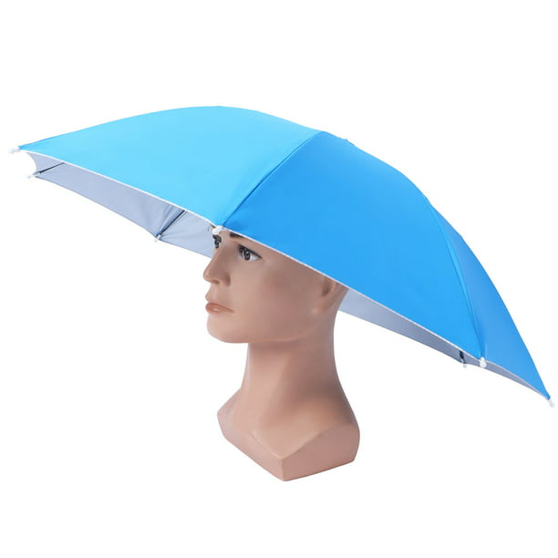 Sombrero de paraguas, paraguas de cabeza plegable con diadema elástica  Gorra de paraguas de manos libres Sombrilla impermeable para pescar y  acampar en días soleados de lluvia (69 cm)(verde) : : Deportes