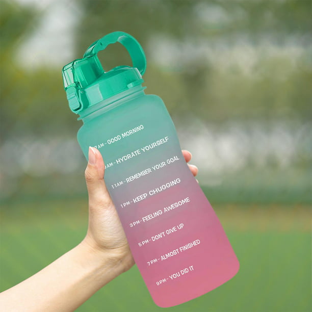 Botella de Agua Motivacional de 2,2 Litros con Marcas de Tiempo Y