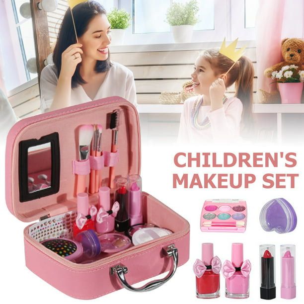  Kit de maquillaje para niñas – Kit de maquillaje para niños,  juguetes para niñas, maquillaje real para niños y niñas, juguetes de maquillaje  para niñas, kit de maquillaje no tóxico para