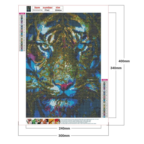 Kits de pintura de diamante 5D DIY Cuadro de pared de mosaico de tigre de  taladro cuadrado completo (FF642) Sywqhk Decoración hogareña