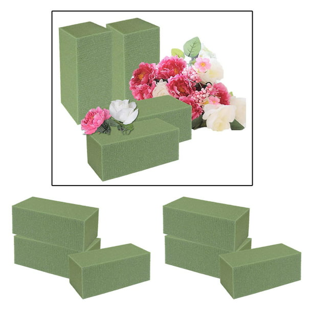 Noe & Malu 8 bloques de espuma floral (tamaño más grande 9 x 4 x 3 pulgadas  cada uno) ladrillos verdes de espuma de flores de floristería aplicados en