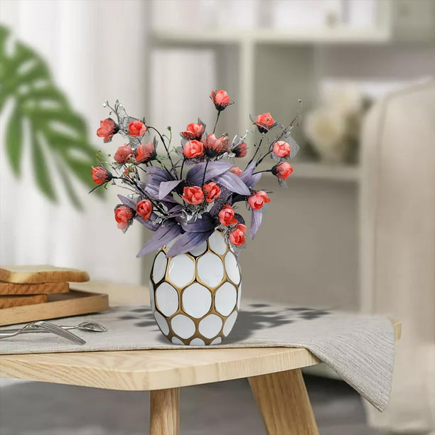 Jarrones decorativos, jarrones de cerámica, jarrones grandes para  decoración del hogar con motivos florales, jarrones florales para flores