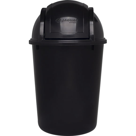 bote de basura con tapa basculante color negro de 75 litros jaguar plásticos organización del hogar