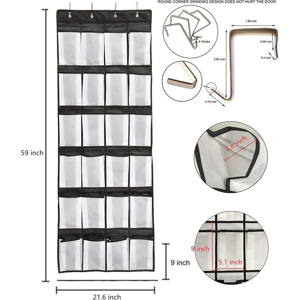 Organizador de Zapatos para Armario con 24 Bolsillos Sobre la Puerta