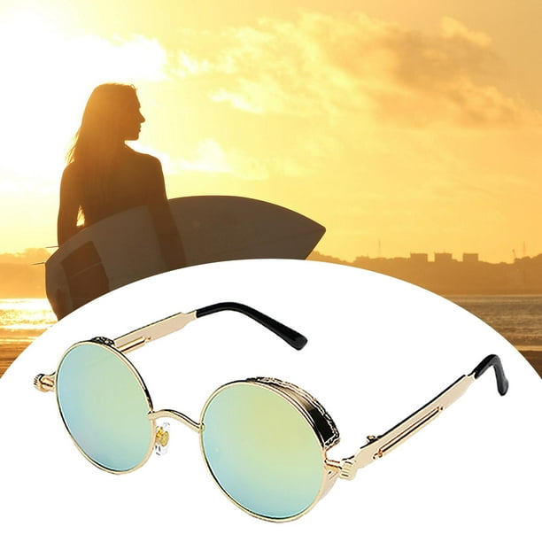 Gafas de Sol Rectangulares Sin Montura Gafas de Sol Cuadradas para Mujer,  Gafas Lente Amarillo Pierna Dorada jinwen gafas de sol sin montura