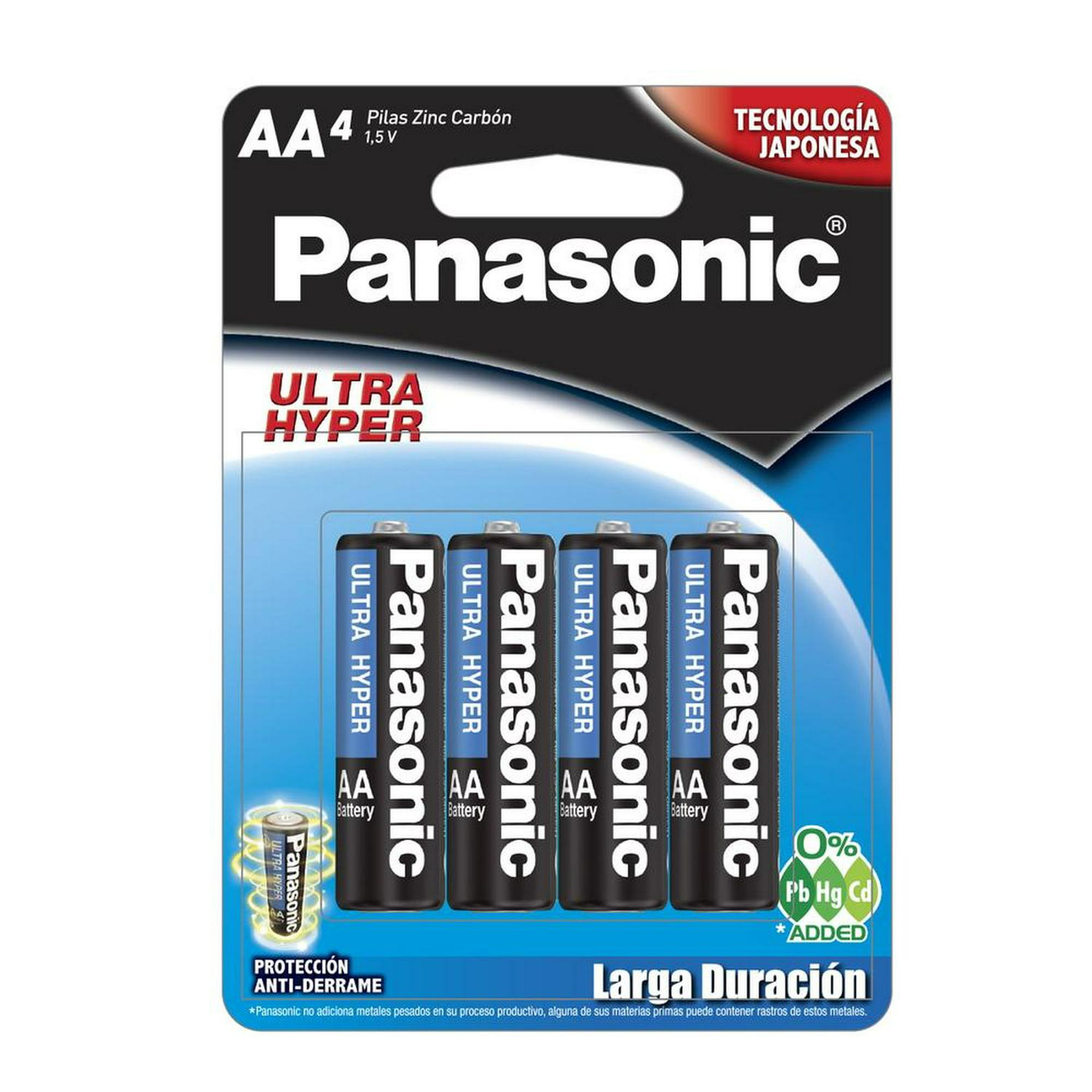 Pila Panasonic Carbon Zinc Azul Aa Con 4 Unidades 1.5v Panasonic UM3UHS/BP4