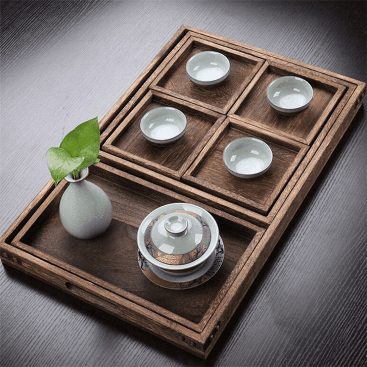 Bandejas Plastico Bandeja De Tu00e9 Rectangular De Madera A La