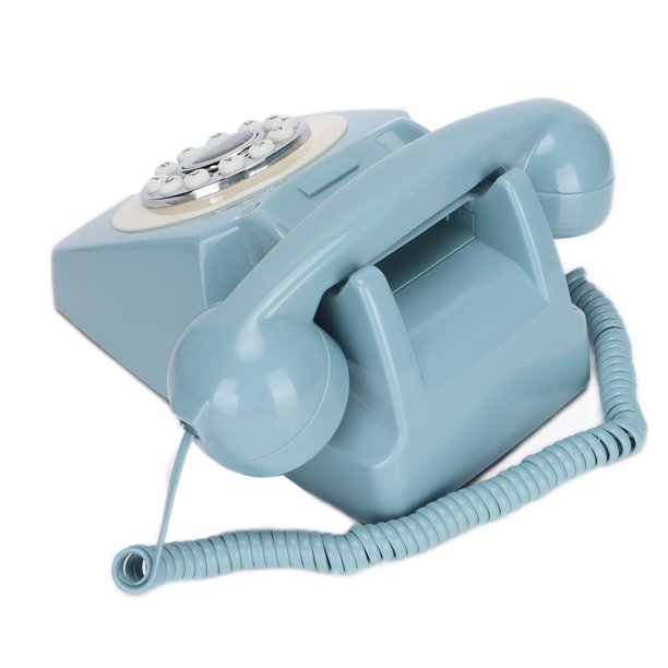  Teléfono fijo retro con cable, teléfono clásico vintage de moda  antigua, teléfonos fijos antiguos para decoración de oficina, cafetería,  bar (azul) : Productos de Oficina