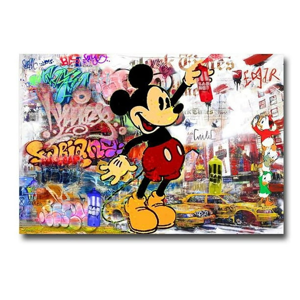 Disney Art Luxury Mickey Mouse and Donald Duck Fashion Canvas Prints  Cartoon Pictures on Home Decor