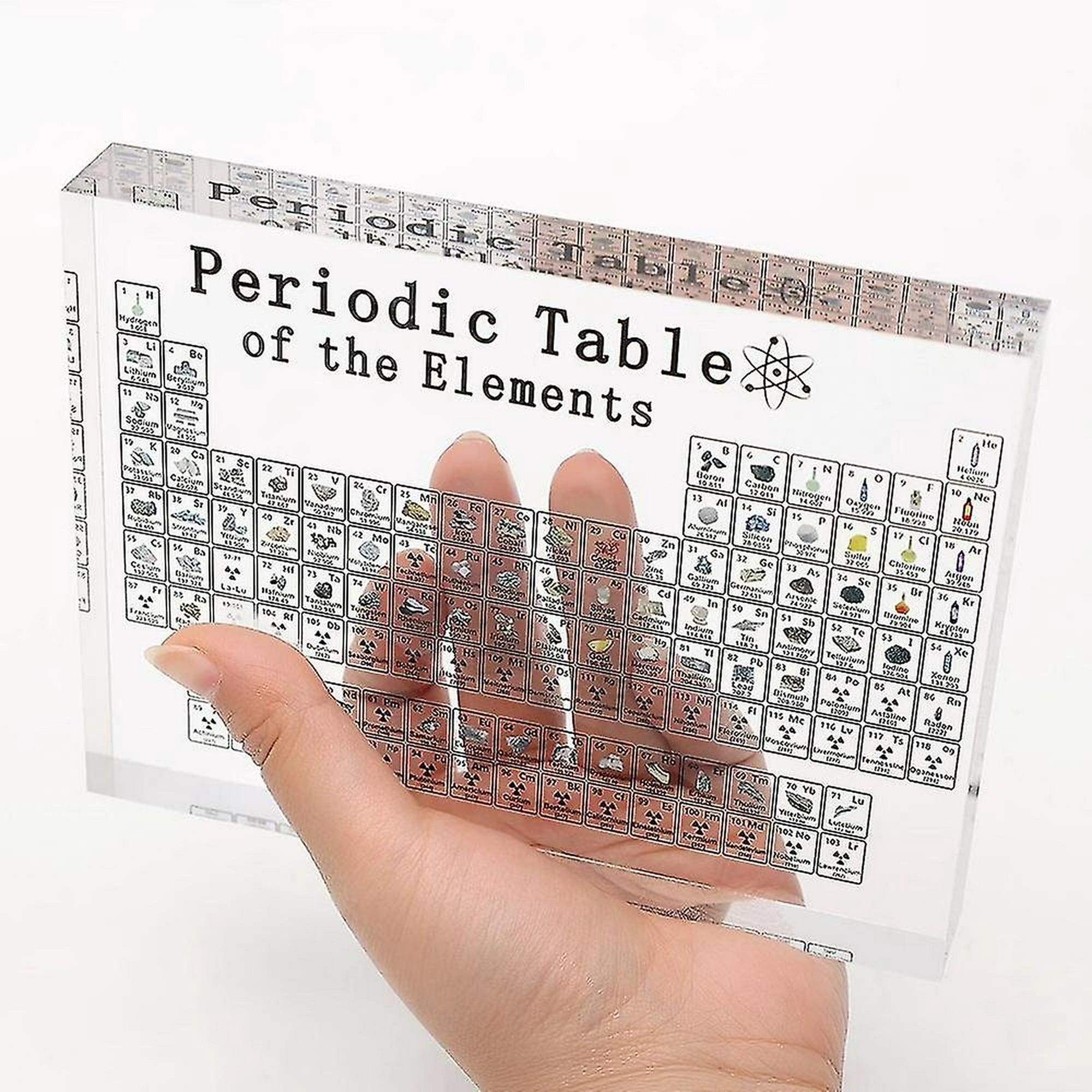 Tabla periódica acrílica con elementos reales, visualización de elementos  químicos, tabla periódica de elementos, enseñanza escolar, regalo de  cumpleaños