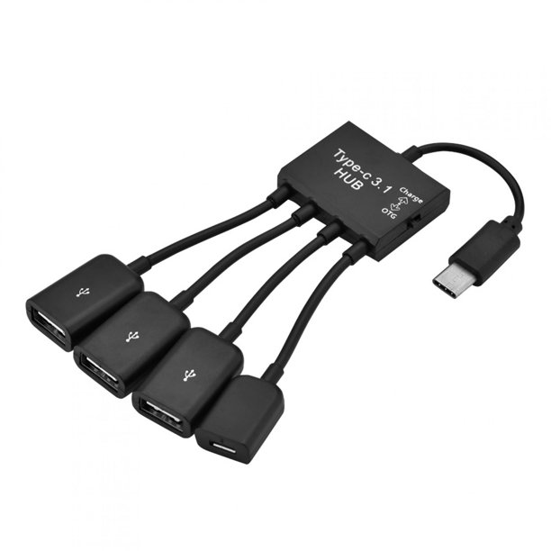 Concentrador USB 3.0 2.0 con alimentación, 4 puertos USB múltiples para PC  usb, concentrador USB de protección múltiple, compatible Gris jinwen  adaptador usb c hub dongle