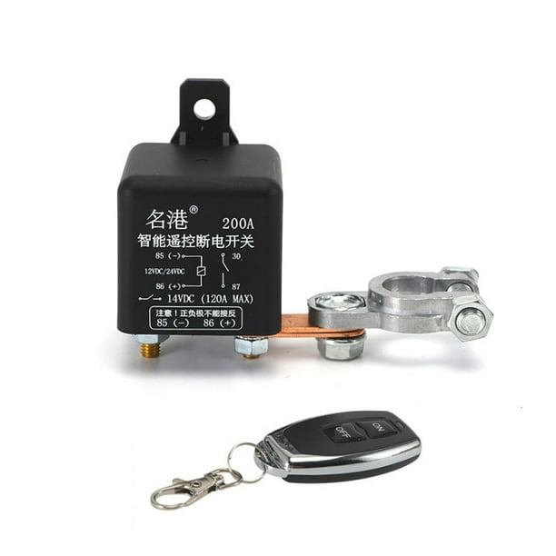  WOODGUILIN Interruptor remoto inalámbrico para coche,  interruptor de desconexión de batería de automóvil de 200 A, interruptor de  control remoto inalámbrico DC12V-72V, aislador de batería antifugas, :  Automotriz