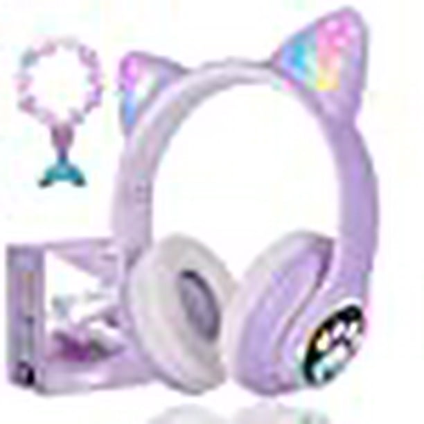 Auriculares inalámbricos Bluetooth Para la oreja de gato LED para niños