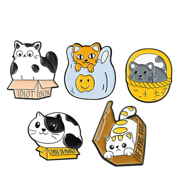 5 uds de de gato de dibujos animados insignias de animales broche de alfileres para decoraci Yinane Broches | Walmart en línea