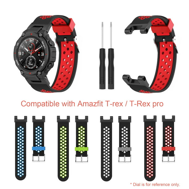 Compatible con bandas de reloj Amazfit T-Rex y correa de repuesto de  silicona para Amazfit T-Rex, Amazfit T-Rex Pro Smartwatch