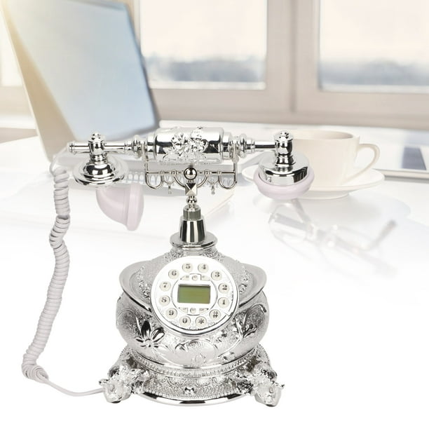 Teléfono vintage antiguo, esfera rotativa, teléfono fijo retro antiguo para  decoración del hogar, oficina, cafetería, bar, estilo europeo, decoración