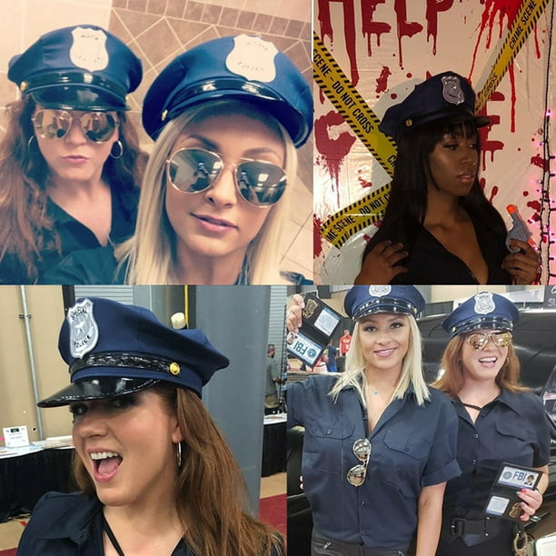 Accesorios de disfraces de policía Hat Hat Targage Capitán Oficial  Sombreros Juega de roles Tapas Re Inevent AP009163-01B