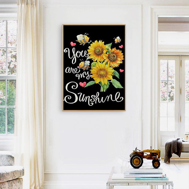 Cuadros Decorativos Letras girasol pintura al óleo por números Kit DIY  decoración del hogar regalo cuadro de pared Ehuebsd Nuevos Originales