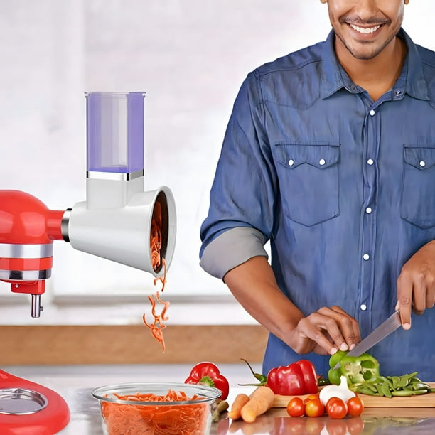 Accesorio triturador de rebanador para batidora de pie KitchenAid,  accesorio de rallador de queso para mezclador Kitchenaid, como accesorios