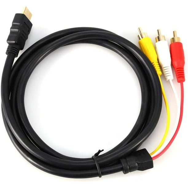 Cable HDMI a RCA, 1080P HDMI macho a 3-RCA Audio Video Cable adaptador  convertidor de componentes AV para TV HDTV DVD - 1,5 m