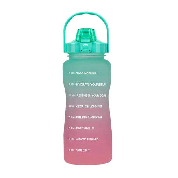 SELECT - Botella de agua de 70 onzas, 2 litros, botella de agua deportiva  motivacional, sin BPA, protección a prueba de fugas para exteriores