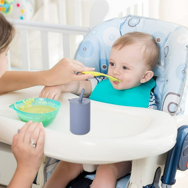 Vaso de entrenamiento de silicona para niños pequeños derramado - Vaso  Sippy a prueba sin BPA para bebés mayores de 6 meses, 2 colores, 2 piezas  Namotu WMSS-215