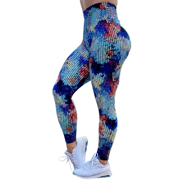 Gibobby Pantalones deportivos Yoga Mujer Gimnasio Deportes Pantalones  Atlético Impreso Fitness Entrenamiento Leggings Correr Yoga Pantalones(Azul，  XXL)