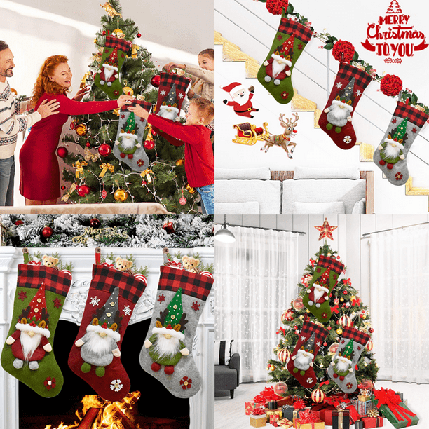Calcetines de Navidad amarillos de color sólido, decoración de medias de  Navidad para decoración de fiestas familiares, decoración de chimenea, 18 x