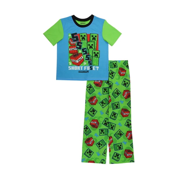 tráfico Intención Escultura Pijamas de manga corta para niños de Minecraft, conjunto de 2 piezas de  pijamas para niños Minecraft Ropa de dormir | Walmart en línea