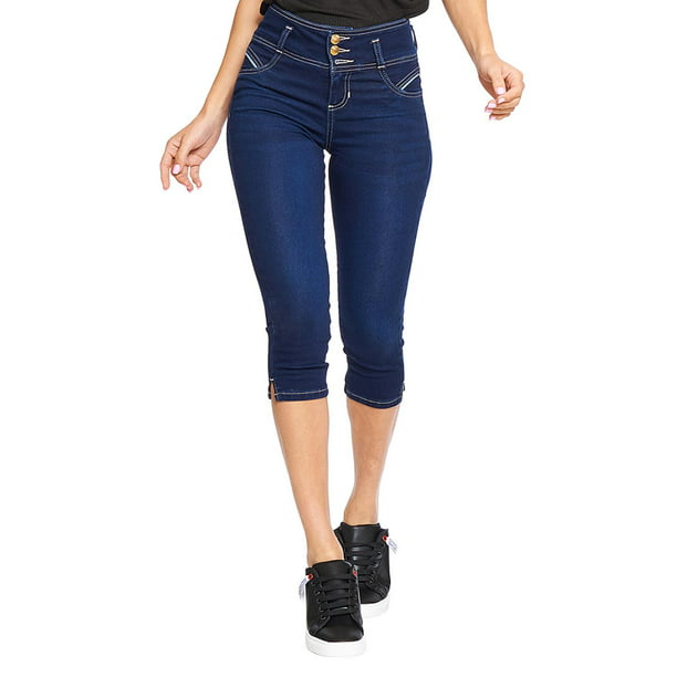 Jeans Capri Mujer Moda Casual Mezclilla 3 Azul Incógnita 110097 | Walmart en línea
